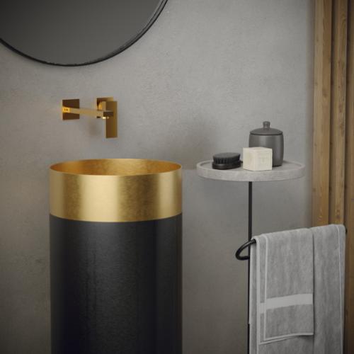 Stainless Steel Gold and Gunmetal Grey Bathroom Sink 3