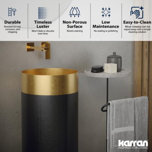 Stainless Steel Gold and Gunmetal Grey Bathroom Sink 5