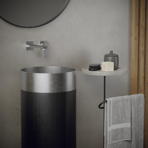 Stainless Steel Stainless Steel and Gunmetal Grey Bathroom Sink 3