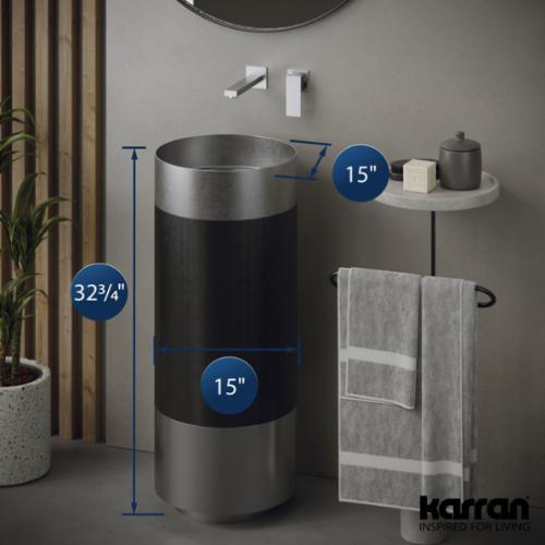 Stainless Steel Stainless Steel and Gunmetal Grey Bathroom Sink 4