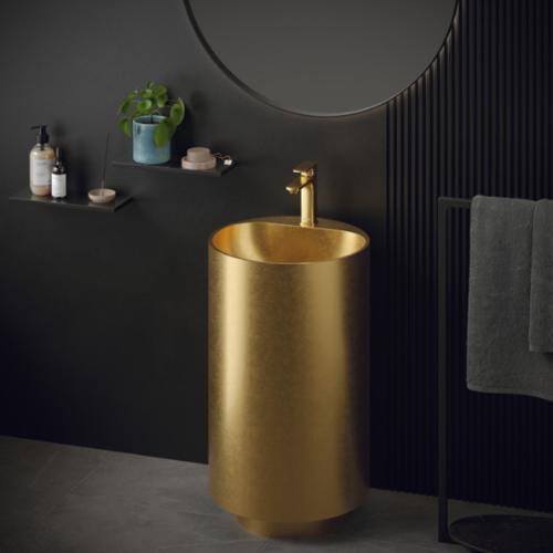 Stainless Steel Gold Bathroom Sink 2