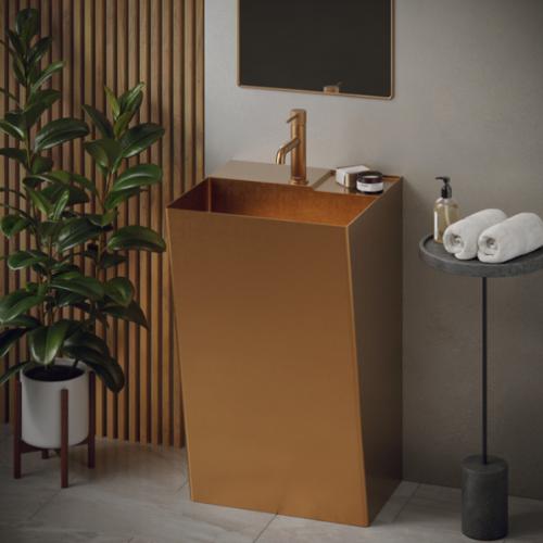 Stainless Steel Brushed Copper Bathroom Sink 2