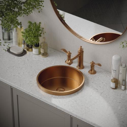 Stainless Steel Brushed Copper Bathroom Sink 3