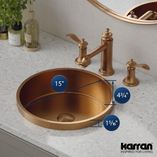 Stainless Steel Brushed Copper Bathroom Sink 4