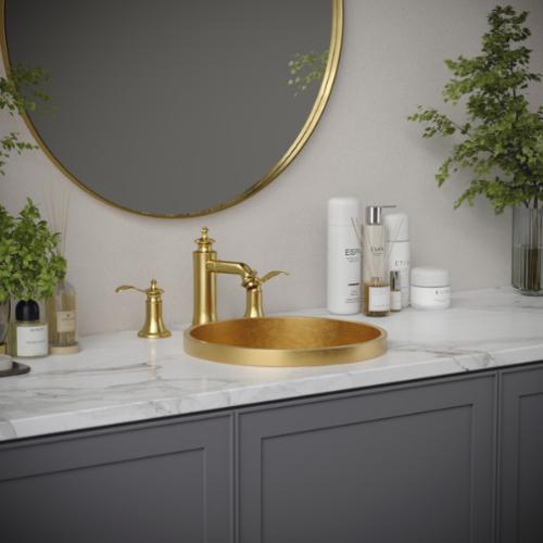 Stainless Steel Gold Bathroom Sink 2
