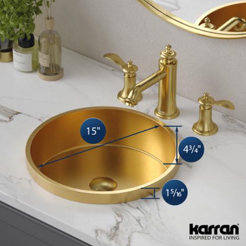 Stainless Steel Gold Bathroom Sink 4