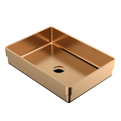Stainless Steel Brushed Copper Bathroom Sink 1