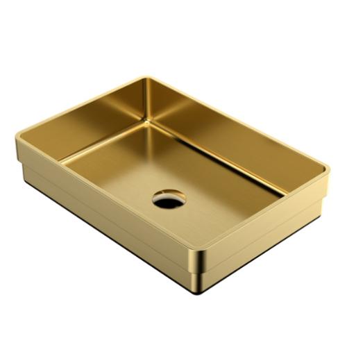 Stainless Steel Gold Bathroom Sink 1