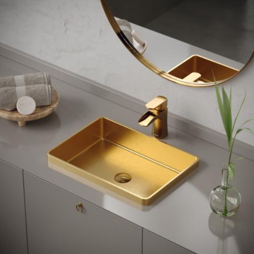 Stainless Steel Gold Bathroom Sink 2