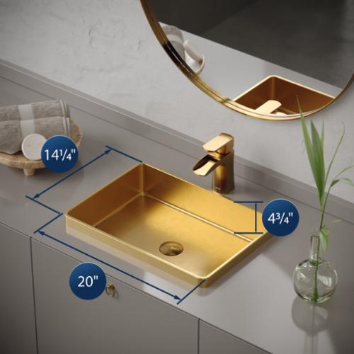 Stainless Steel Gold Bathroom Sink 4