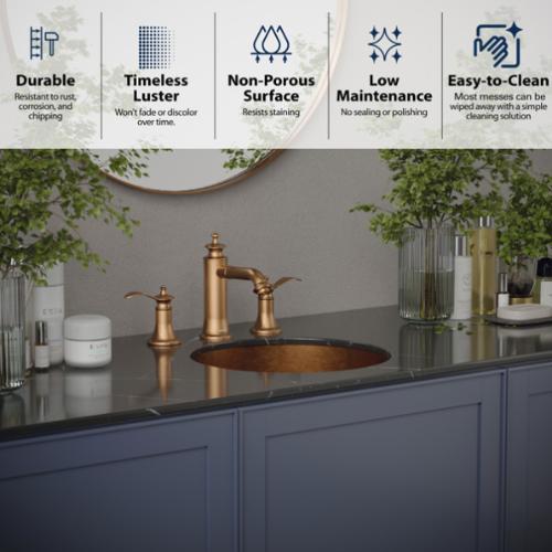 Stainless Steel Brushed Copper Bathroom Sink 5