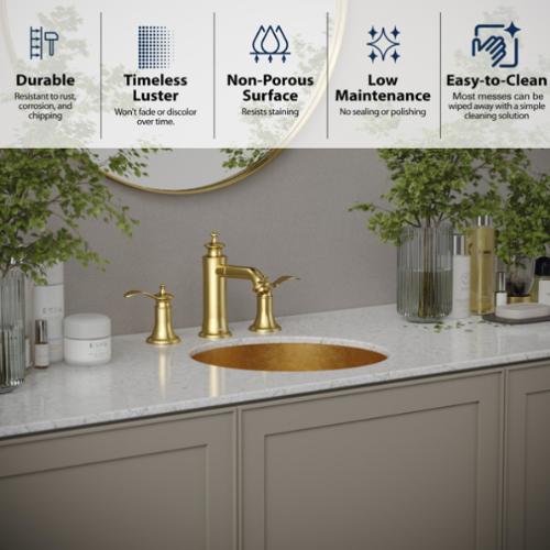 Stainless Steel Gold Bathroom Sink 5