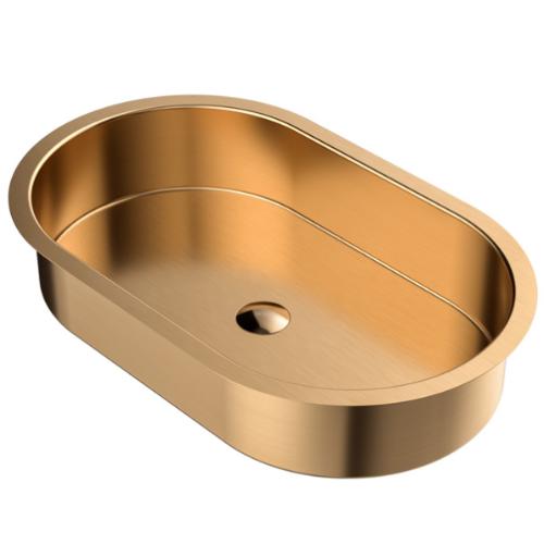 Stainless Steel Brushed Copper Bathroom Sink 1