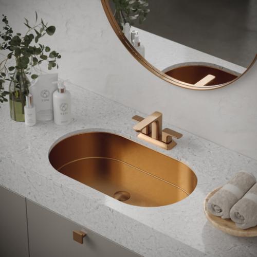 Stainless Steel Brushed Copper Bathroom Sink 2