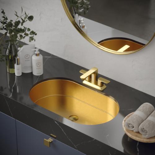 Stainless Steel Gold Bathroom Sink 2
