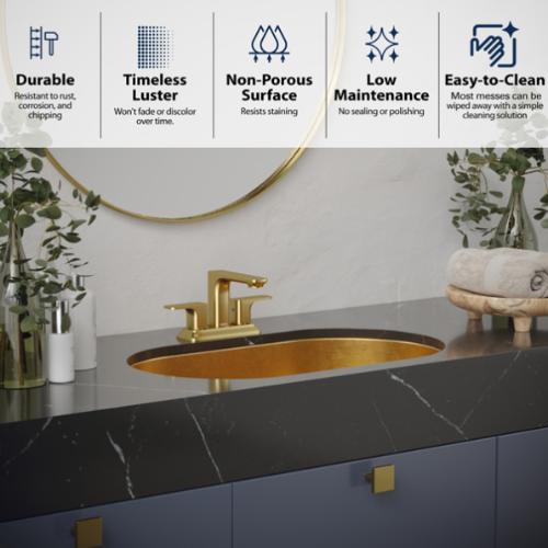 Stainless Steel Gold Bathroom Sink 5