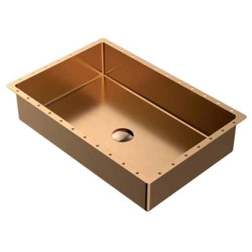 Stainless Steel Brushed Copper Bathroom Sink 1