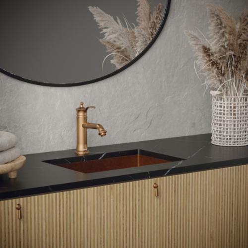 Stainless Steel Brushed Copper Bathroom Sink 2