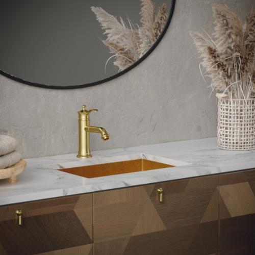 Stainless Steel Gold Bathroom Sink 2