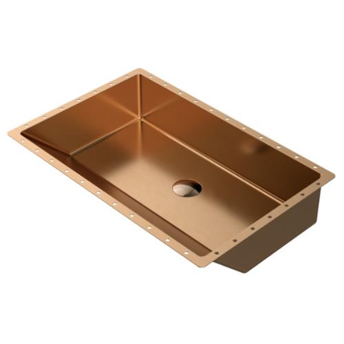 Stainless Steel Brushed Copper Bathroom Sink 1