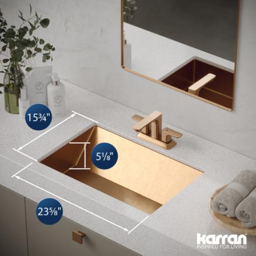 Stainless Steel Brushed Copper Bathroom Sink 4