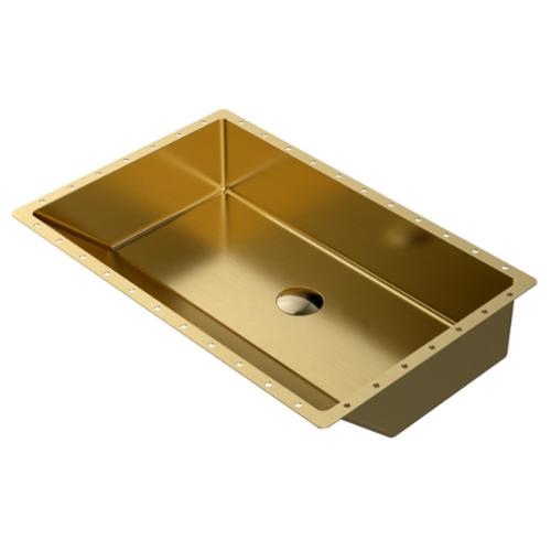 Stainless Steel Gold Bathroom Sink 1