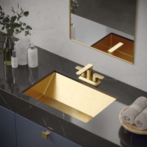 Stainless Steel Gold Bathroom Sink 2