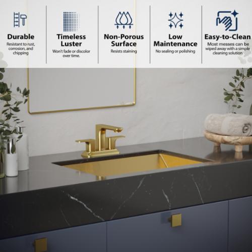 Stainless Steel Gold Bathroom Sink 5