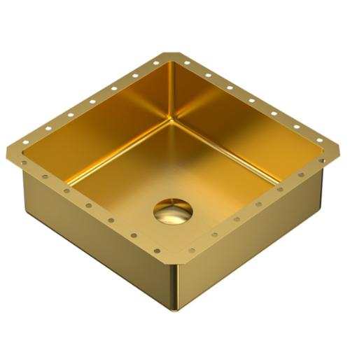 Stainless Steel Gold Bathroom Sink 1