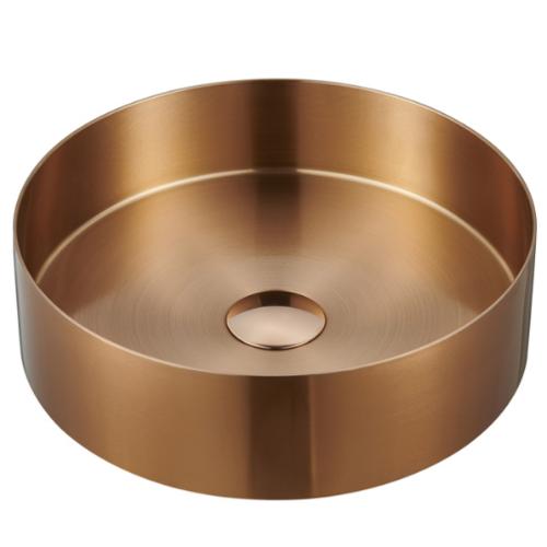 Stainless Steel Brushed Copper Bathroom Sink 1