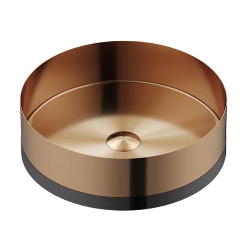 Stainless Steel Brushed Copper and Gunmetal Grey Bathroom Sink 1