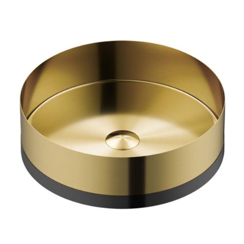 Stainless Steel Gold and Gunmetal Grey Bathroom Sink 1