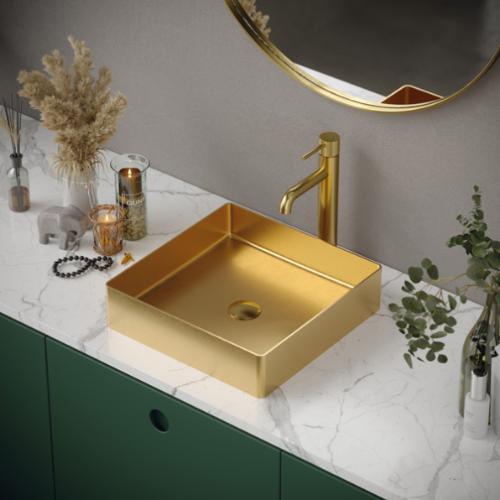Stainless Steel Gold Bathroom Sink 2