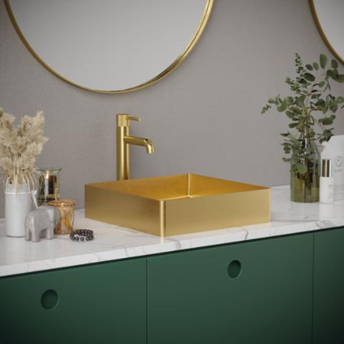 Stainless Steel Gold Bathroom Sink 3