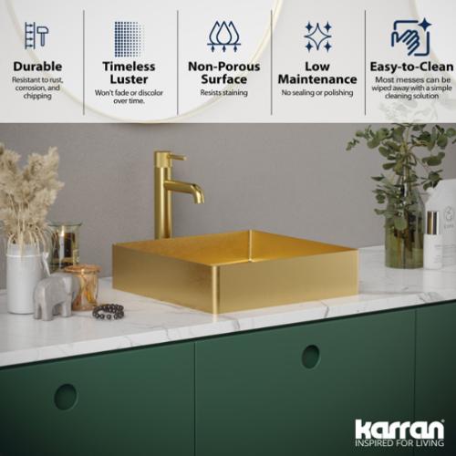 Stainless Steel Gold Bathroom Sink 5