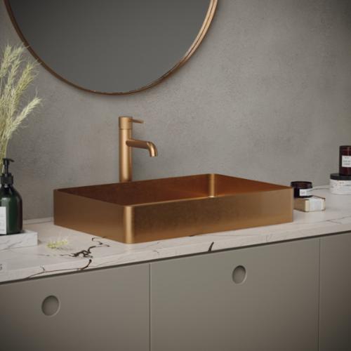 Stainless Steel Brushed Copper Bathroom Sink 3