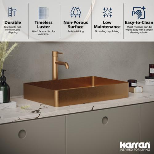 Stainless Steel Brushed Copper Bathroom Sink 5