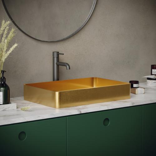Stainless Steel Gold Bathroom Sink 3