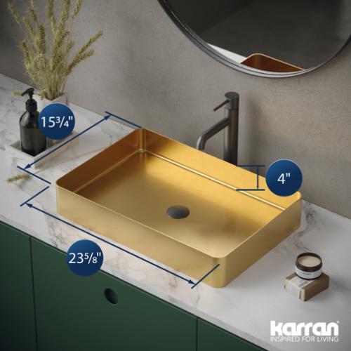 Stainless Steel Gold Bathroom Sink 4