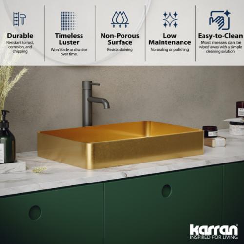 Stainless Steel Gold Bathroom Sink 5