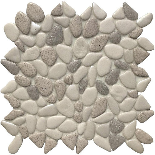 Full Sheet Sample - Aquatica Liquid Rocks Fresh Water Pearl Random Pebble Glass Mosaic - 10.50" x 10.50" x 6 MM Textured