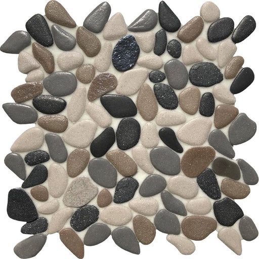 Full Sheet Sample - Aquatica Liquid Rocks Southern Lakes Random Pebble Glass Mosaic - 10.50" x 10.50" x 6 MM Textured