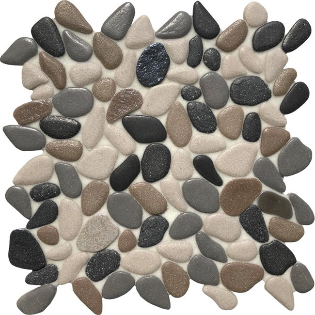 Full Sheet Sample - Aquatica Liquid Rocks Southern Lakes Random Pebble Glass Mosaic - 10.50" x 10.50" x 6 MM Textured