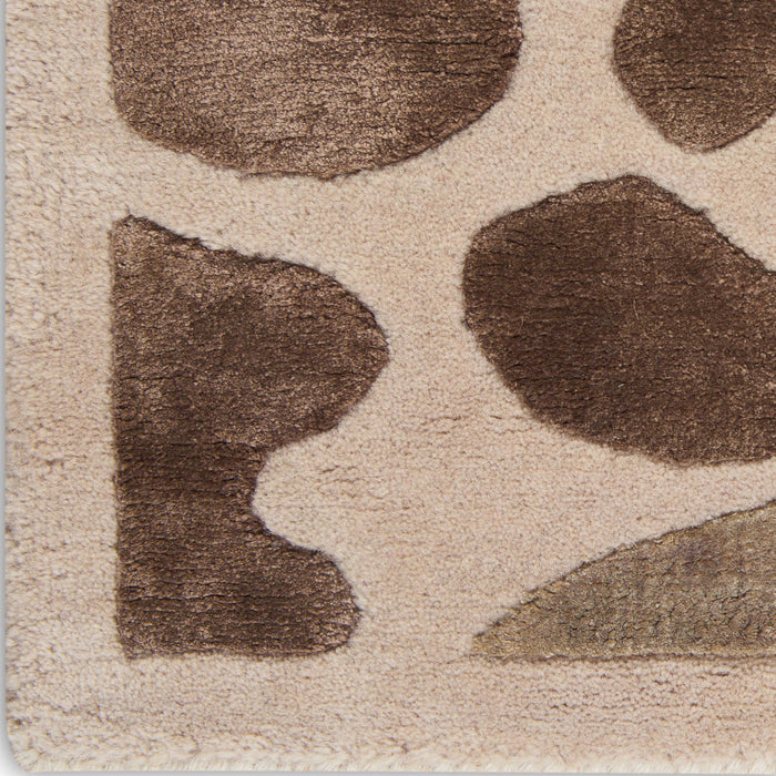 Christopher Guy Wool & Silk Mediterranean Sand CGS20 Wool Blend Contemporary Area Rug - 6 Ft x Round