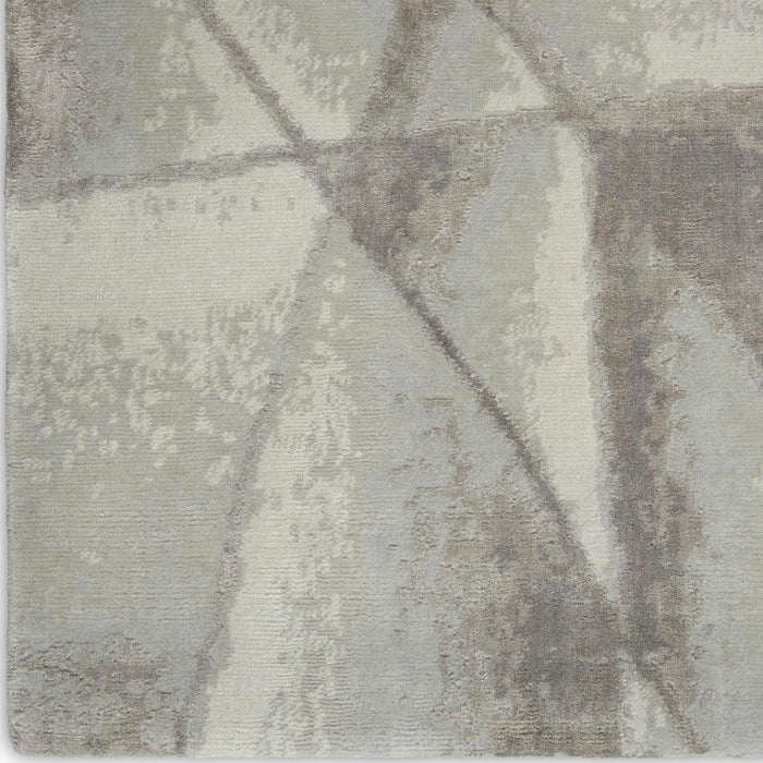 Christopher Guy Wool & Silk Grey CGS32 Wool Contemporary Area Rug - 8 Ft x Round
