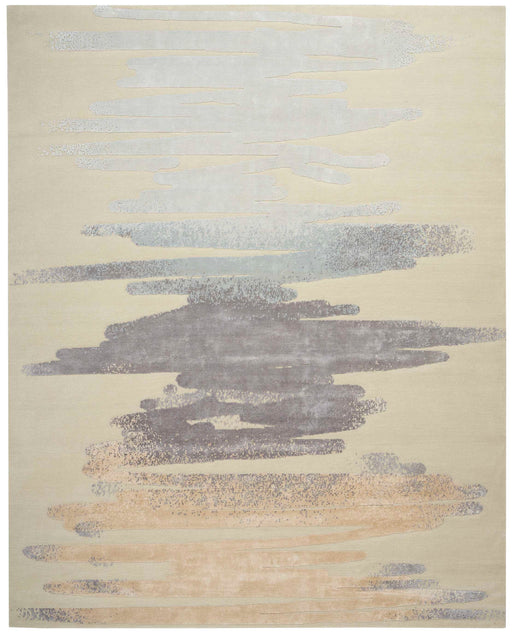Christopher Guy Wool & Silk Sea Sand Minerals CGS34 Wool Blend Contemporary Area Rug - 6 Ft x 9 Ft