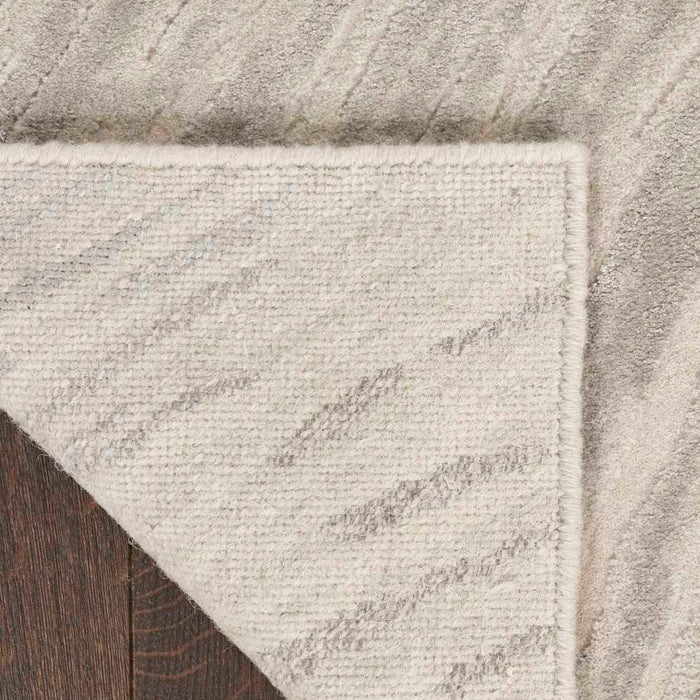 Christopher Guy Wool & Silk Sand Silver CGS37 Wool Blend Contemporary Area Rug - 12 Ft x Square