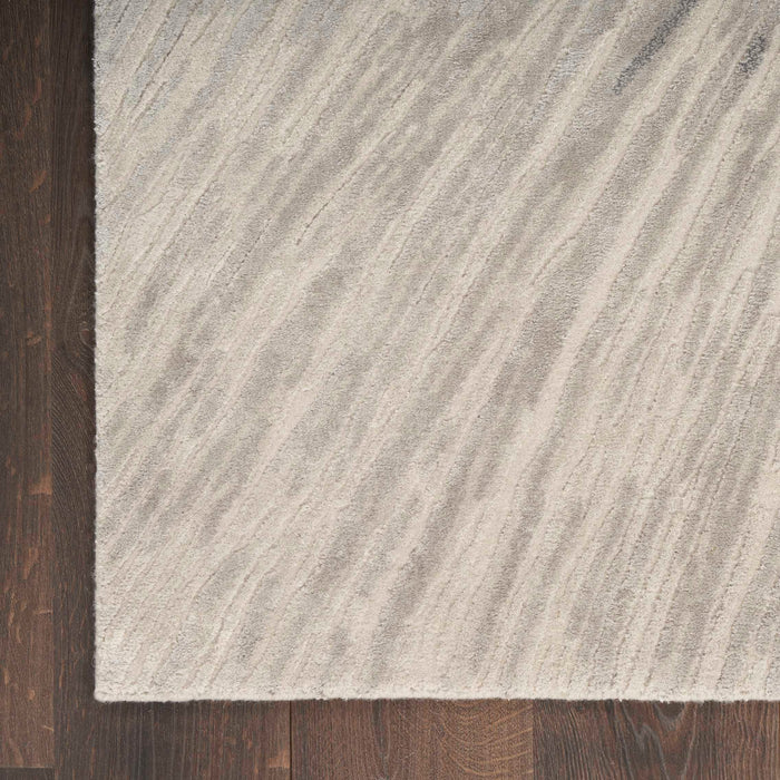 Christopher Guy Wool & Silk Sand Silver CGS37 Wool Blend Contemporary Area Rug - 12 Ft x Square