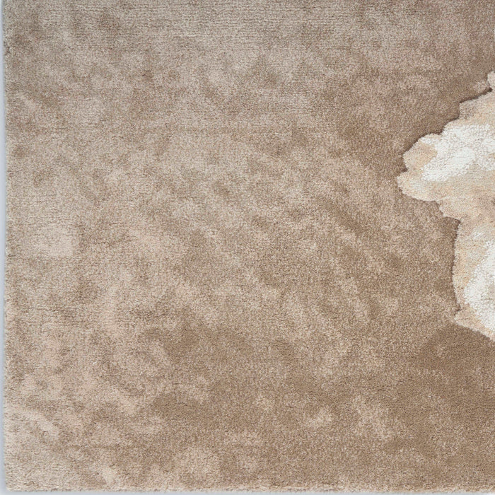 Christopher Guy Wool & Silk Sand CGS38 Wool Blend Contemporary Area Rug - 10 Ft x Round