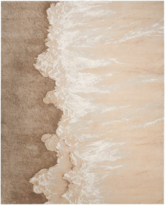 Christopher Guy Wool & Silk Sand CGS38 Wool Blend Contemporary Area Rug - 12 Ft x Square